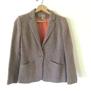 Saville wool blazer Tan Herringbone lined